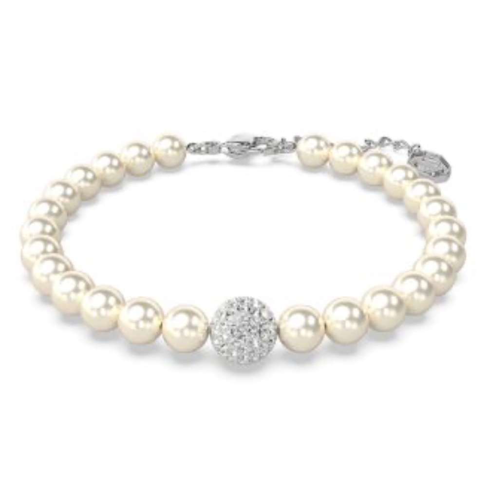 Swarovski Remix Pavé Fireball & Imitation Pearl Bracelet